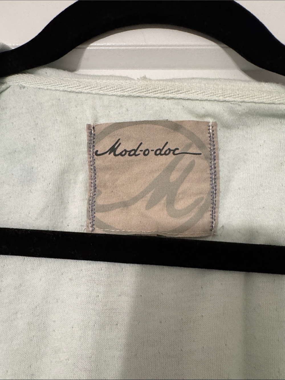 Light Mint Hooded Open-Front Cardigan by Mododoc - Picture 2 of 4
